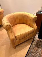 Leren fauteuil kuipstoel Rivièra Maison, Ophalen, Gebruikt, 75 tot 100 cm, Leer