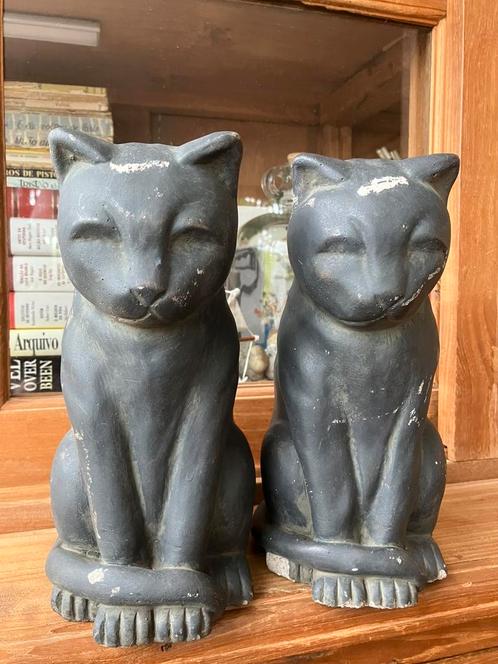 Twee katten beelden, Verzamelen, Beelden en Beeldjes, Zo goed als nieuw, Dier, Ophalen