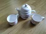 Tea for Two Theepot met Mokken Set, Ophalen, Keramiek, Nieuw, Effen