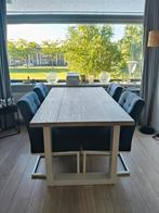 White wash tafel (1.60) met 4 stoelen (ook los te koop), Huis en Inrichting, Tafels | Statafels, Ophalen, Zo goed als nieuw