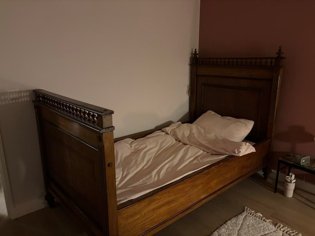 Antiek Twijfelaar Bed 100 x 180 cm, Antiek en Kunst, Antiek | Meubels | Bedden, Ophalen of Verzenden