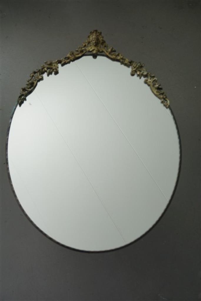 Vintage spiegel koper kuif, Huis en Inrichting, Woonaccessoires | Spiegels, Zo goed als nieuw, Minder dan 50 cm, Minder dan 100 cm