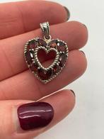 B939 Prachtige zilveren hart hanger, Ophalen of Verzenden, X, Hart, Zilver