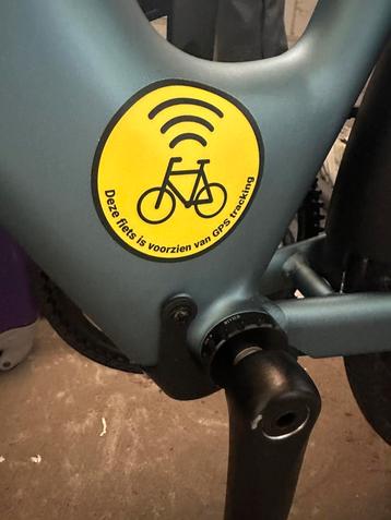 Fiets Sticker(s) GPS Tracking 75MM Rond [Geel] Nieuw beschikbaar voor biedingen