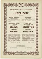 50 x Petroleum Mij Henderson 1908 - Obligatie ƒ100 - Serie K, Postzegels en Munten, Aandelen en Waardepapieren, Verzenden, Voor 1920