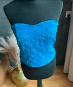Modstrom gave blauwe strapless top mt 36 ZGAN, Blauw, Ophalen of Verzenden, Zo goed als nieuw, Modstrom