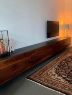 Walnoten wandmeubel / TV - meubel - handgemaakt, Huis en Inrichting, Ophalen, Zo goed als nieuw, 200 cm of meer, Minder dan 100 cm