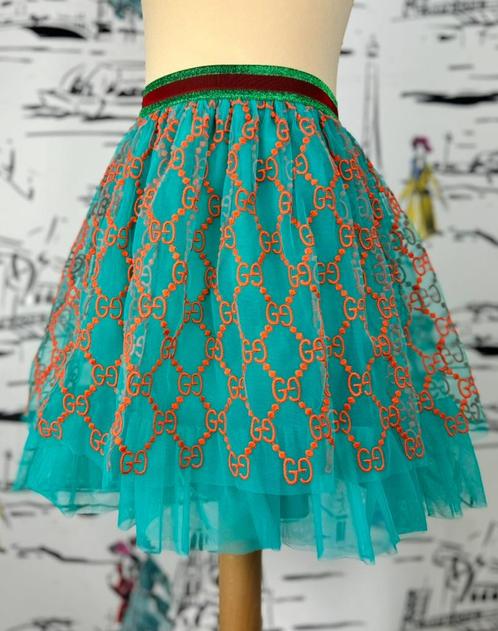 Gucci GG turquoise tule rok maat 3 (95-115 cm) NIEUW, Kinderen en Baby's, Kinderkleding | Maat 104, Nieuw, Meisje, Jurk of Rok