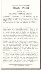 Afferden 1875 - Venray 1951 Jacoba Robins, Ophalen of Verzenden, Bidprentje