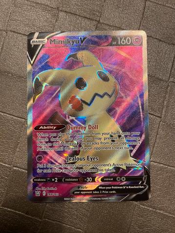 Mimikyu V Pokémon kaart beschikbaar voor biedingen