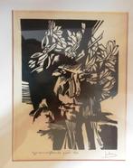 Onbekend " Houtsnede " Gecamoufleerd Prieel " Ges Gen Titel, Antiek en Kunst, Ophalen of Verzenden