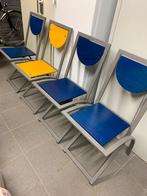 4 modern design sinus stoelen, Ophalen, Zo goed als nieuw, Blauw, Vier