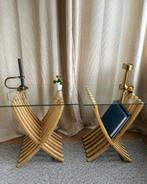 2 IKEA Ekeberg bijzettafels, Huis en Inrichting, Tafels | Bijzettafels, Minder dan 55 cm, Vierkant, Zo goed als nieuw, Hout