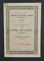 Kromhout Motoren Fabriek D. Goedkoop Jr. - Amsterdam 1921, Verzenden, 1920 tot 1950, Aandeel