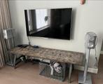 Tafel, sidetable metaal, industrieel, Huis en Inrichting, Tafels | Sidetables, Ophalen, 25 tot 50 cm, Rechthoekig, Metaal