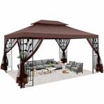 ❤️️ LUXE PAVILJOEN MET MUGGENNET 3X4 M BRUIN, Tuin en Terras, Nieuw, 2 meter of meer, Paviljoen, Minder dan 5 meter