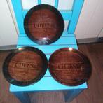 Bordjes van glas met leuke print cheese 3 stuks, Ophalen, Bord(en), Overige stijlen, Glas