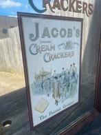 Antiek reclamespiegel Jacob’s Cream Crackers Dublin London.., 50 tot 100 cm, Minder dan 100 cm, Rechthoekig, Ophalen