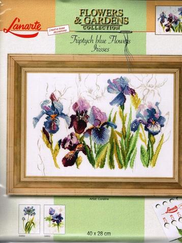 Cado  lanarte borduurpakket  blue flowers  34851  op=op beschikbaar voor biedingen