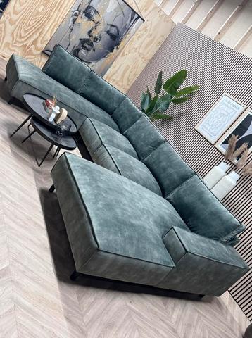 ZGAN Royale Velvet Velours U-Bank / Hoekbank - Groen - 390cm beschikbaar voor biedingen