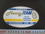 sticker Woudenberg Gijsbertsen  Heavy Team Auto Kranen, Ophalen, Zo goed als nieuw, Bedrijf of Vereniging