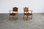 brutalist eetkamerstoelen | vintage stoelen | Deens, Hout, Gebruikt, Twee, .