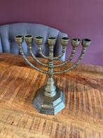 Vintage menora van messing / Joodse kandelaar., Ophalen of Verzenden, Koper of Brons