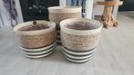 Leuke Set Rieten Manden! Plantenbak. NIEUW! Set van 3., Ophalen of Verzenden, Nieuw, Rond, Riet