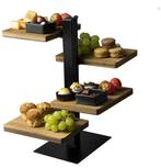 Gusta - Serveertoren - 4 bamboe planken, Ophalen, Zo goed als nieuw, Overige stijlen, Overige typen