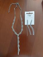 Stras ketting en oorbellen, Overige materialen, Gebruikt, Met strass, Ophalen of Verzenden