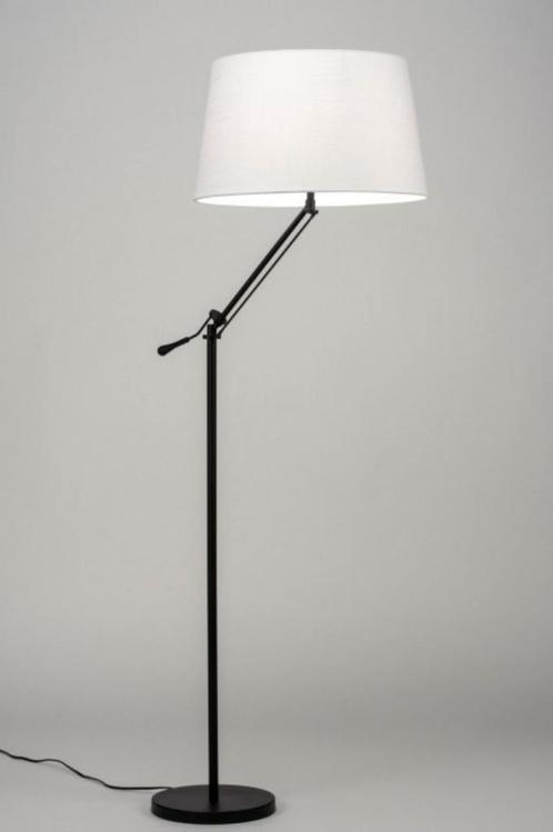 design vloerlamp lampenkap wit of zwart bank hoekbank lamp, Huis en Inrichting, Lampen | Vloerlampen, Nieuw, 150 tot 200 cm, Stof