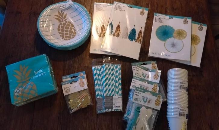 Pineapple Vibes versiering, Hobby en Vrije tijd, Feestartikelen, Nieuw, Versiering, Verjaardag, Ophalen of Verzenden