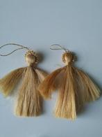 2 vintage kerstboomhangers, engelen van vlas jaren 60, Ophalen of Verzenden, Zo goed als nieuw