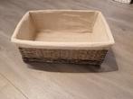Rechthoekige wilgentenen mand met stoffen voering, Mand, Ophalen of Verzenden, Zo goed als nieuw, Riet