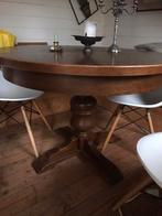 Eikenhouten ronden antieke uitschuifbare tafel, Antiek en Kunst, Ophalen of Verzenden
