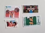 Postzegels gewichtheffen, Verzenden, Gestempeld, Sport