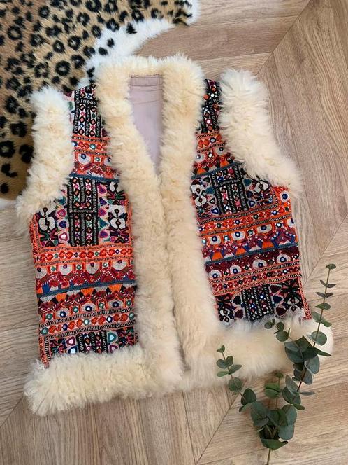 Vintage Sindh spiegeljasje M bohemian Afghaanse waistcoat, Kleding | Dames, Bodywarmers, Zo goed als nieuw, Maat 38/40 (M), Overige kleuren