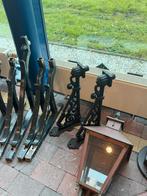 Antieke Gietijzeren Wandlamp met Koperen Kap, Overige materialen, Gebruikt, Info@nostalux.nl, Wandlamp