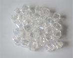 30 witte kristal glas kubus kralen 6 x 6 mm, Nieuw, Kraal, Ophalen of Verzenden