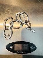 Zilverkleurige Armband met Messing Details, Ophalen of Verzenden, Zo goed als nieuw, Zilver