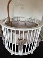 Bopita ronde witte box met beige bekleding zonder boxmobiel, Ophalen, Gebruikt, Rond, Boxkleed