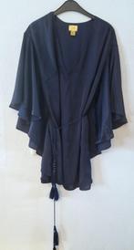 leuke nachtblauwe satijnen kimono dress maat 40, Maat 38/40 (M), Zo goed als nieuw, Verzenden