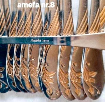 Amefa 18/10  blaadjes relief gouden versieringen blaadjes beschikbaar voor biedingen