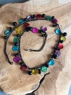 Nieuw! Multicolor schelp kettingen aan zwart schakeldraad., Verstelbaar, Zwart, Nieuw, Ophalen of Verzenden