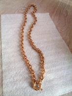 Cabouchon lange schakelketting met slot, 18K goud verguld, Verzenden, Nieuw, Goud, Goud