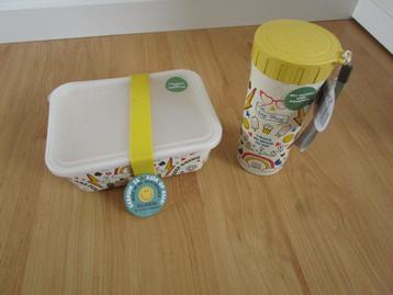 NIEUW - bamboe lunch trommel + drinkbeker beschikbaar voor biedingen