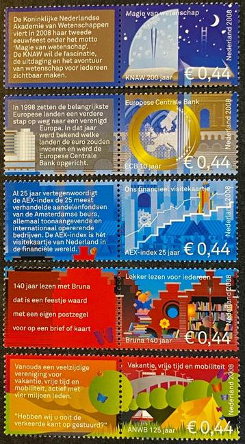 NVPH 2571-5 Jubileumpostzegels 2008 met tab Postfris beschikbaar voor biedingen