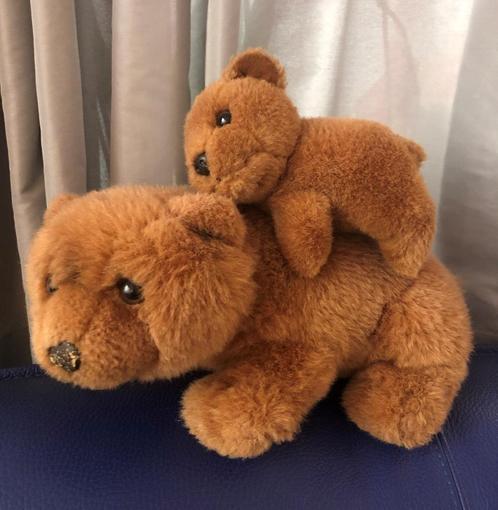 Mama BEER met Baby beertje - 32 en 17 cm, Kinderen en Baby's, Speelgoed | Knuffels en Pluche, Gebruikt, Beer, Ophalen of Verzenden