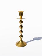 Kandelaar gedraaid messing brass vintage, Huis en Inrichting, Woonaccessoires | Kandelaars en Kaarsen, Brons of Koper, Verzenden