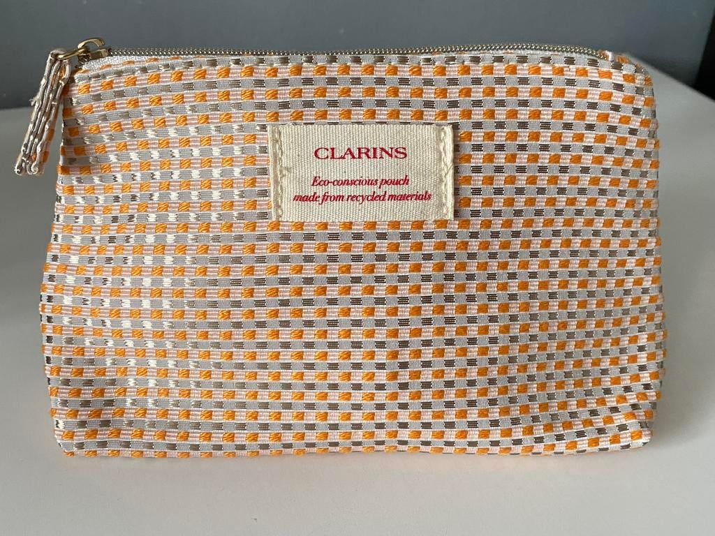 Clarins Toilettas - Goud met Oranje - Nieuw, Sieraden, Tassen en Uiterlijk, Toilettassen, Verzenden, Nieuw, Oranje, Heer of Dame